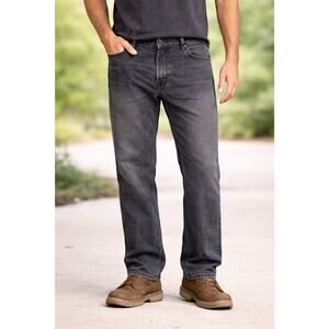 Rustler Jeans Straight Leg Mens 30x30 Black Gray Denim Workwear